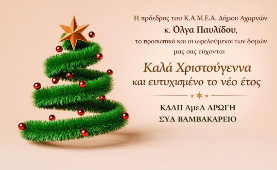 Οι Χριστουγεννιάτικες ευχές του ΚΔΑΠ ΑμεΑ Αρωγή